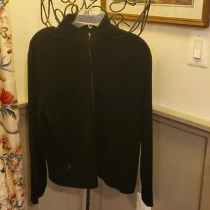 Charter Club Black Zip-up Warm-up Jacket